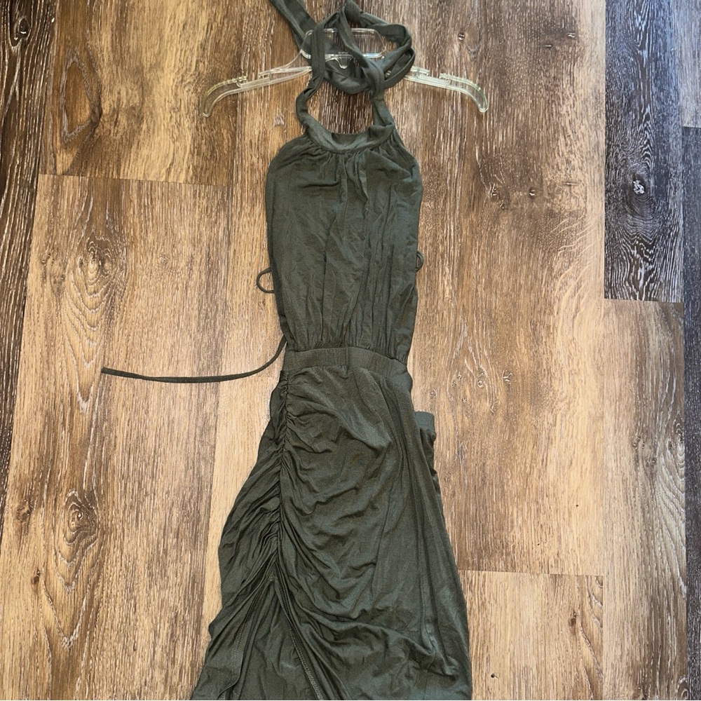 Women’s green backless dress